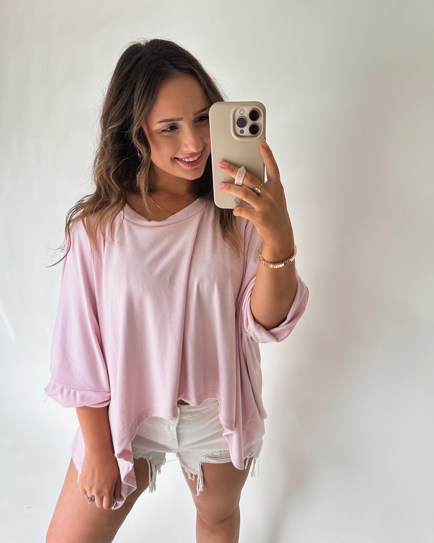 Buttery Soft Dolman Tee- Pink