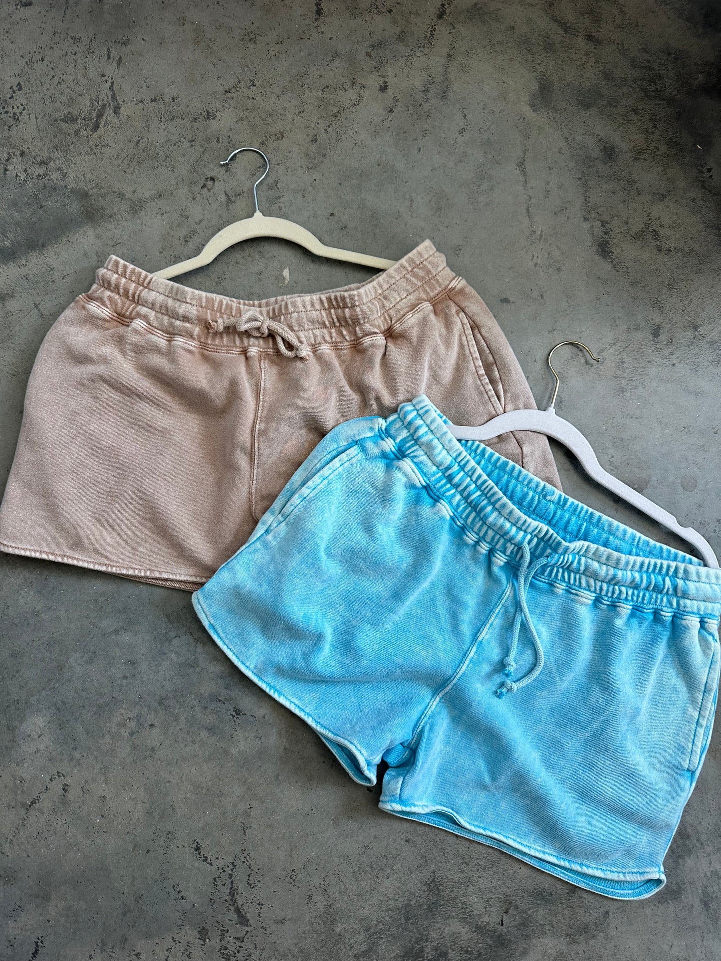French Terry Dolphin Shorts- Aqua Blue