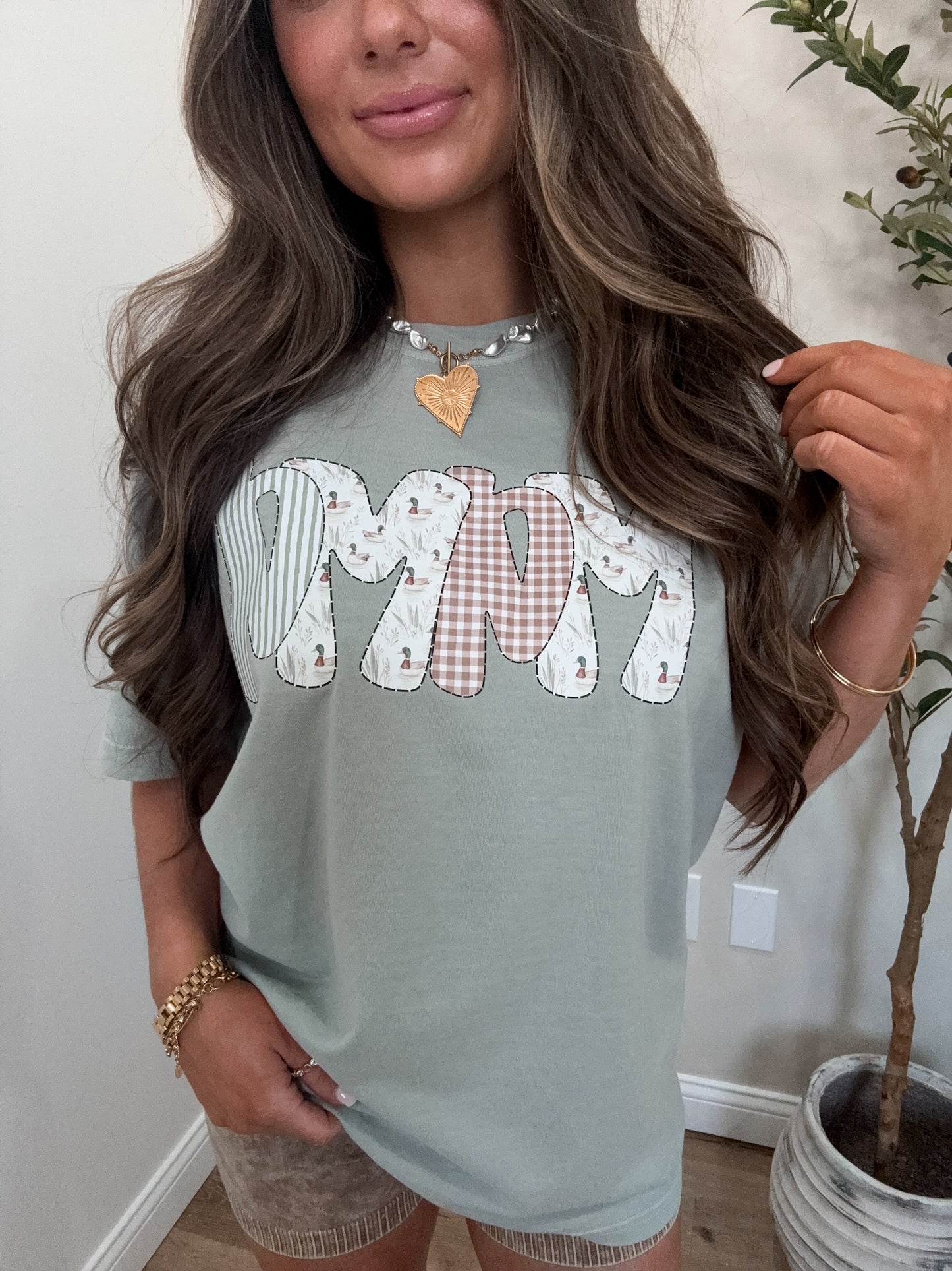 "MAMA" Mallard Tee - sage