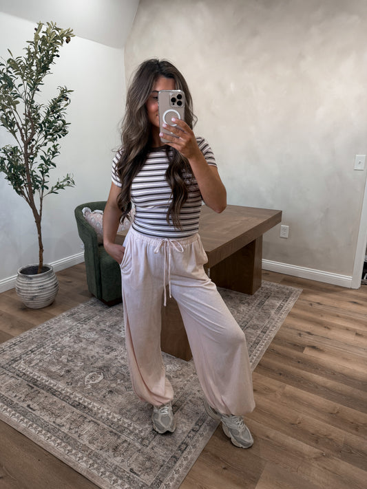 The Ivy Drawstring jogger Pant - dusty pink