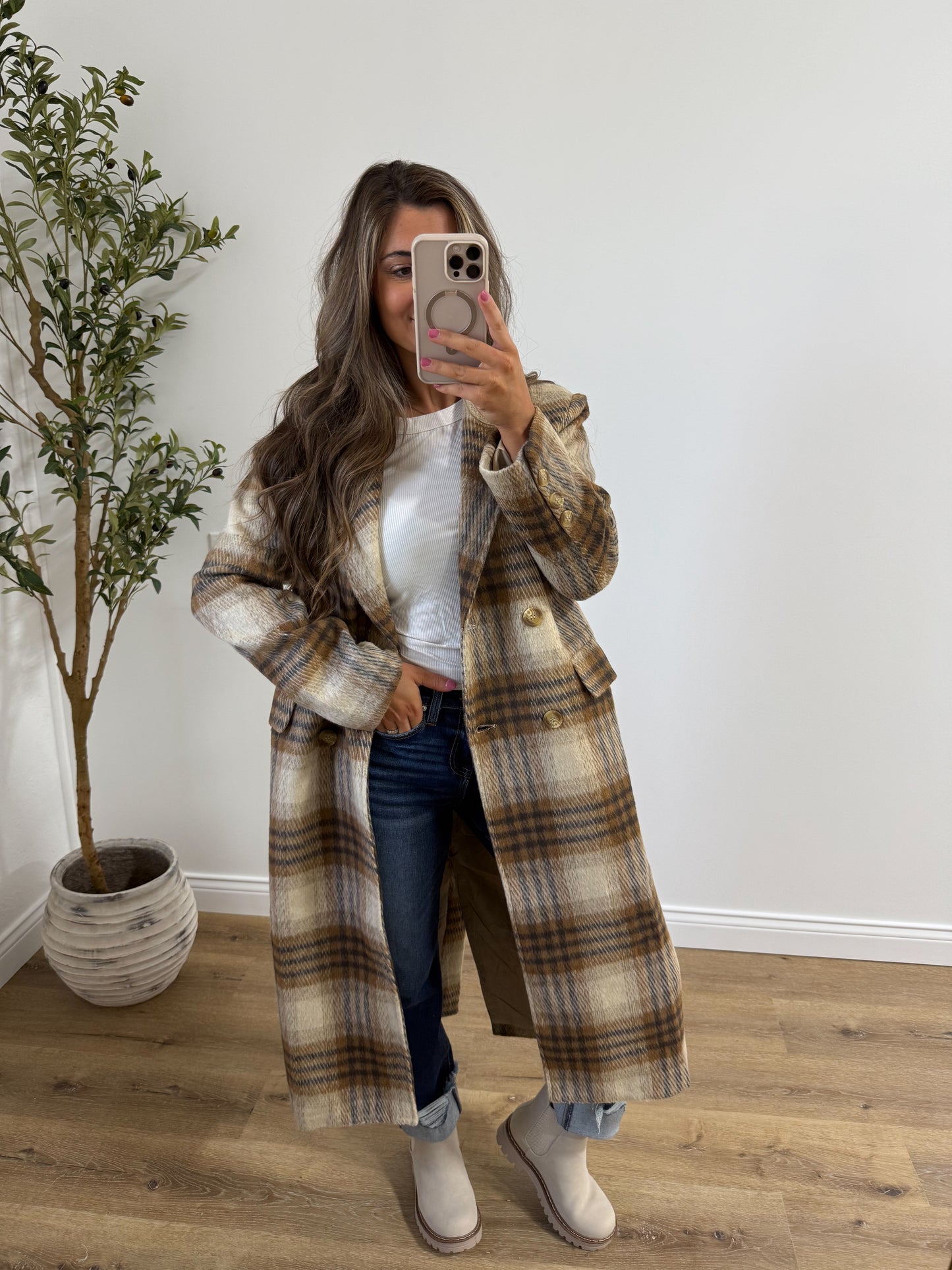 Cabin light Duster Coat - maple