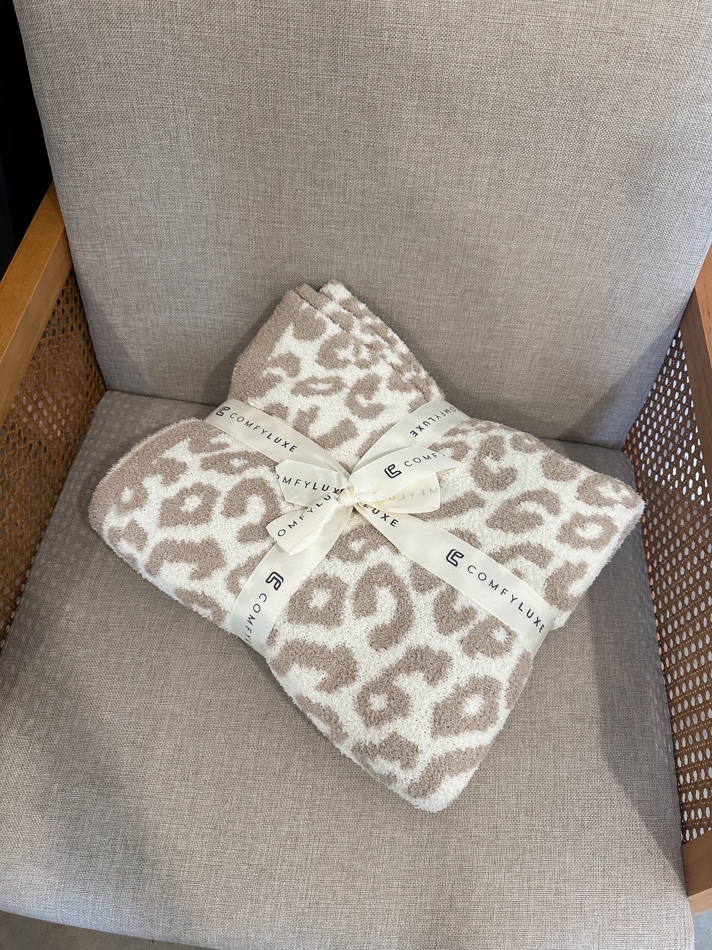 Cozy luxe blanket - Beige Leopard