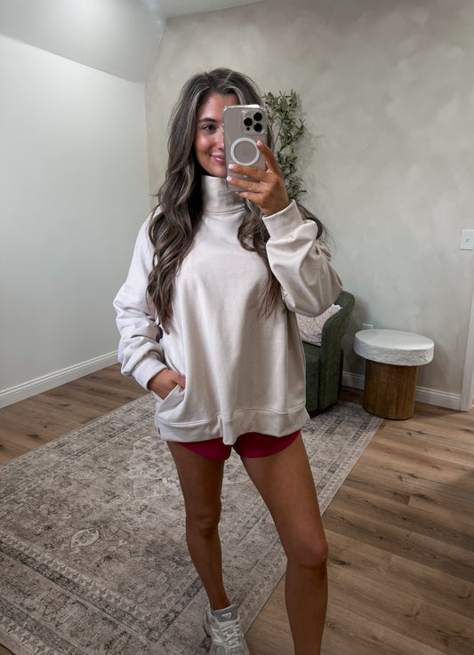 CozyFlex mockneck pullover - seashell