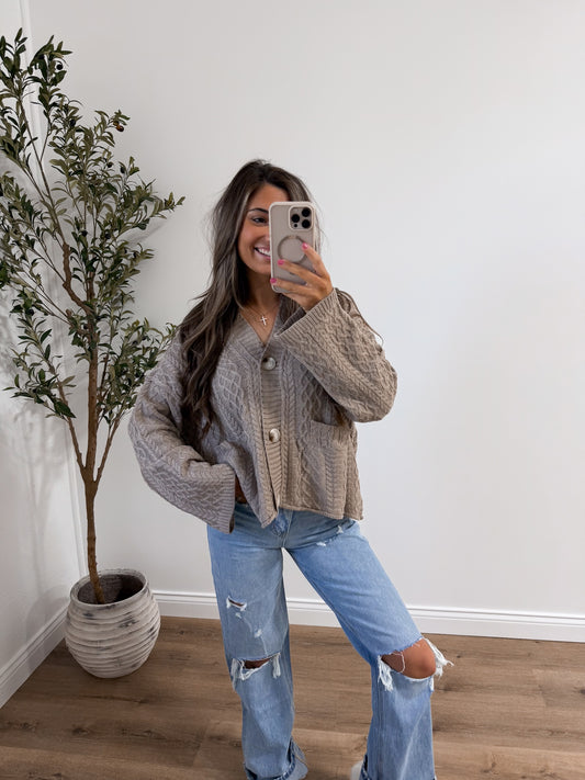 Braided Beige Cardigan