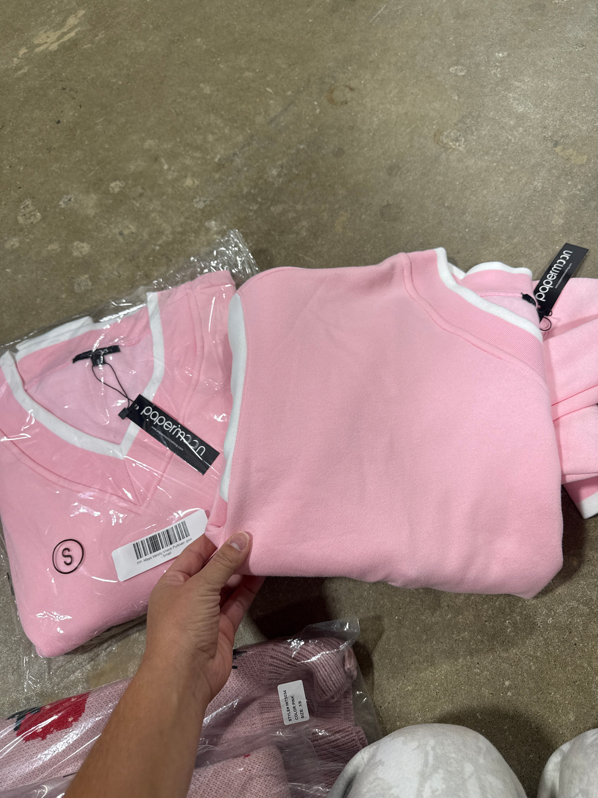 Maya Varsity Vneck Pullover- Strawberry Milkshake!
