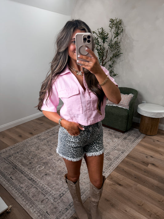 The Verity V-Neck Top - light pink