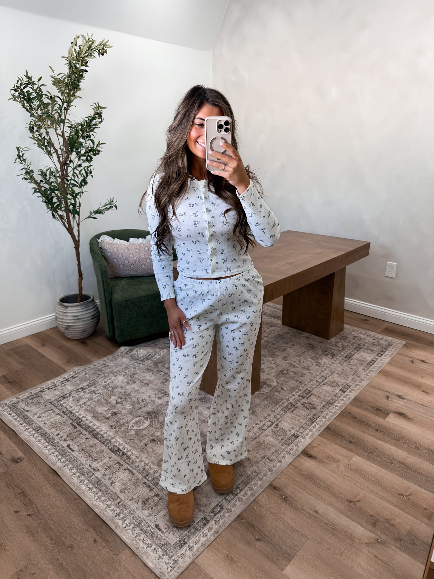 Sunday Bloom Pointelle Set - ivory floral