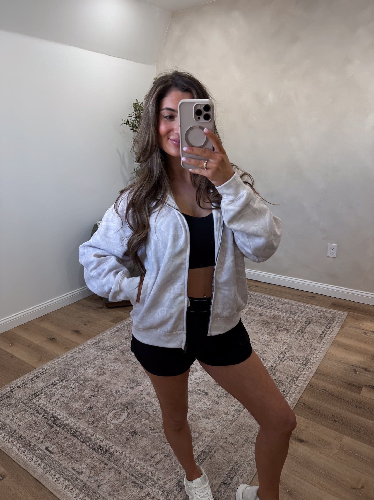 Camo Relaxed Full Zip up - beige *PREORDER FOR 3/20 PLEASE ORDER INDIVIDUALLY FROM INSTOCK ITEMS*