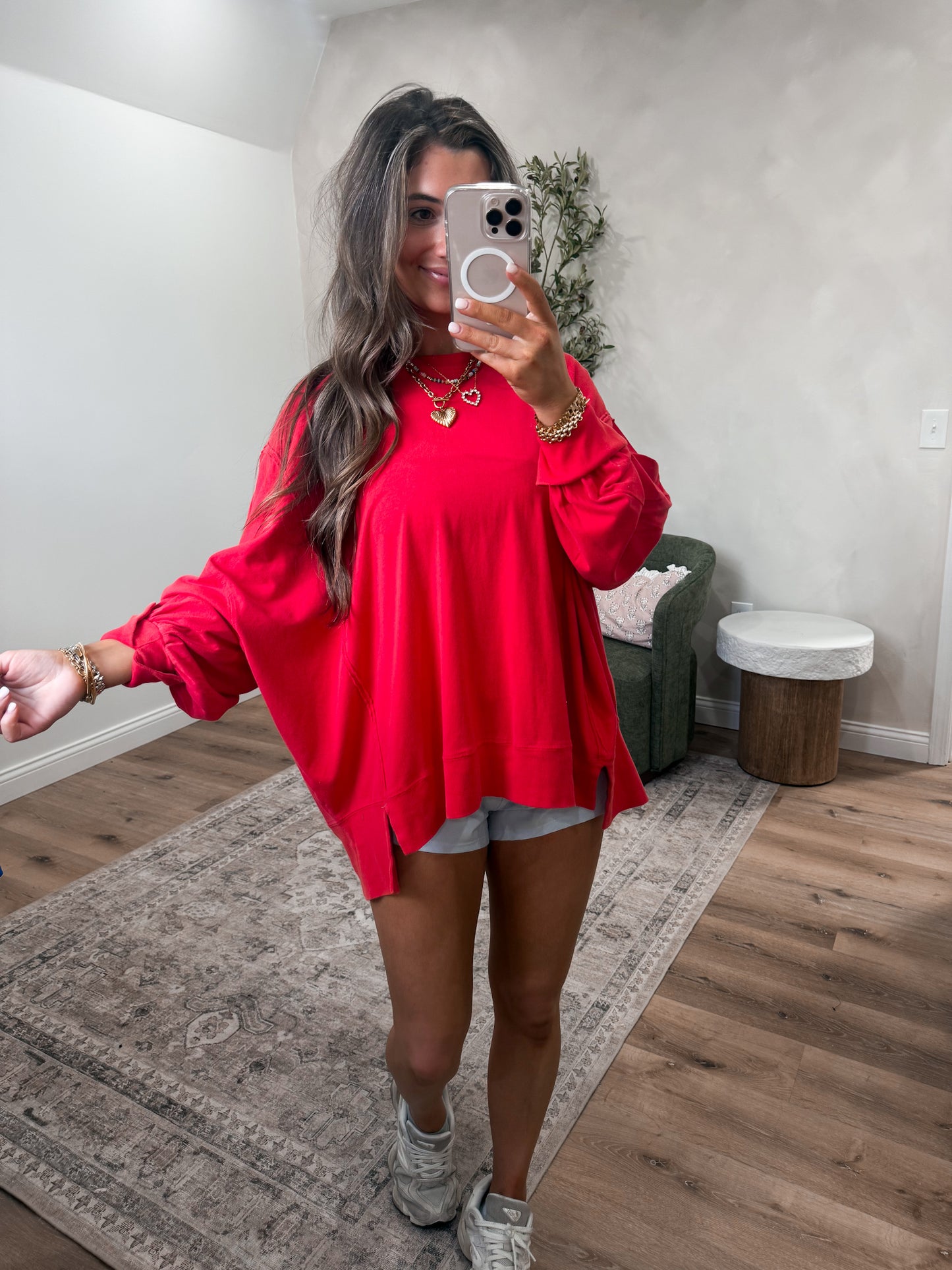 Soft flex Oversized Pullover - red