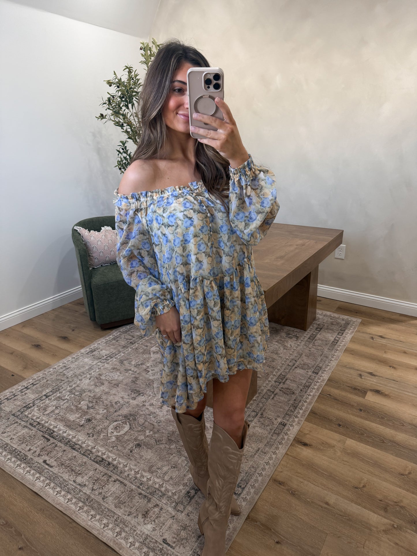 Chiffon Layered Floral Babydoll Romper - misted yellow