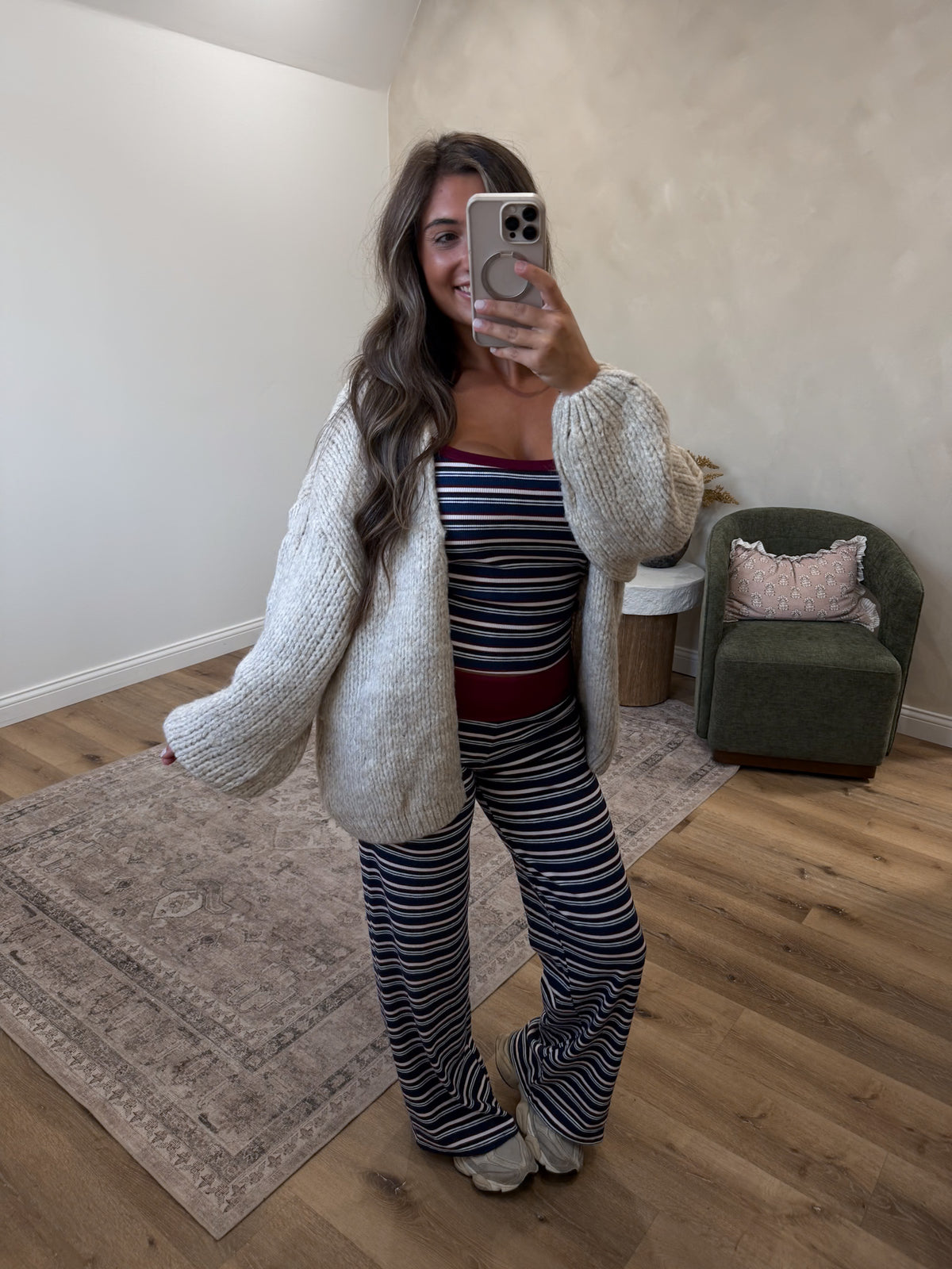 Comfort Club Chunky Knit Cardigan - oatmeal