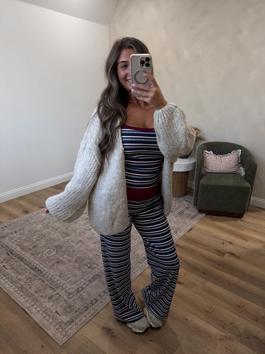 Comfort Club Chunky Knit Cardigan - oatmeal
