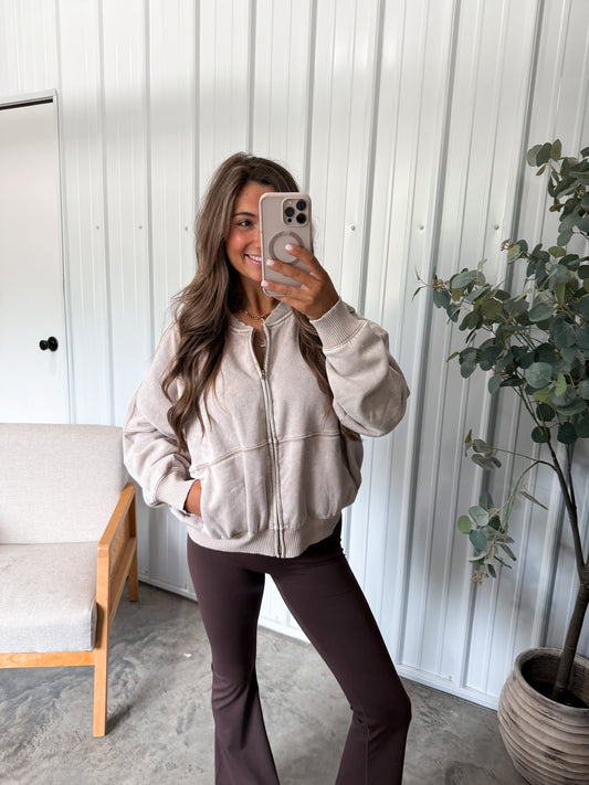 Farrah Fleece Jacket- ash mocha
