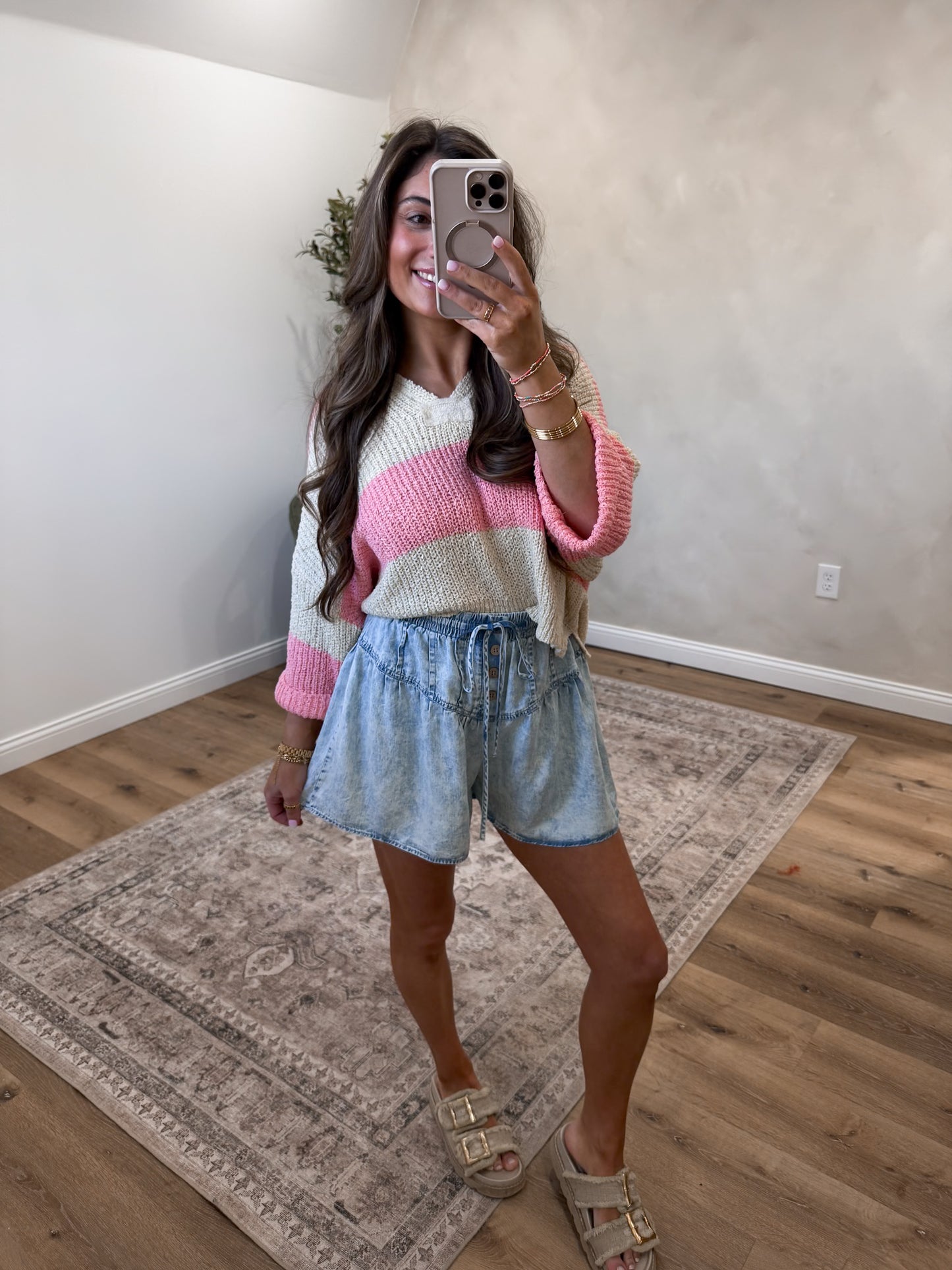 Soft Tide Mineral Washed Chambray Shorts - light indigo