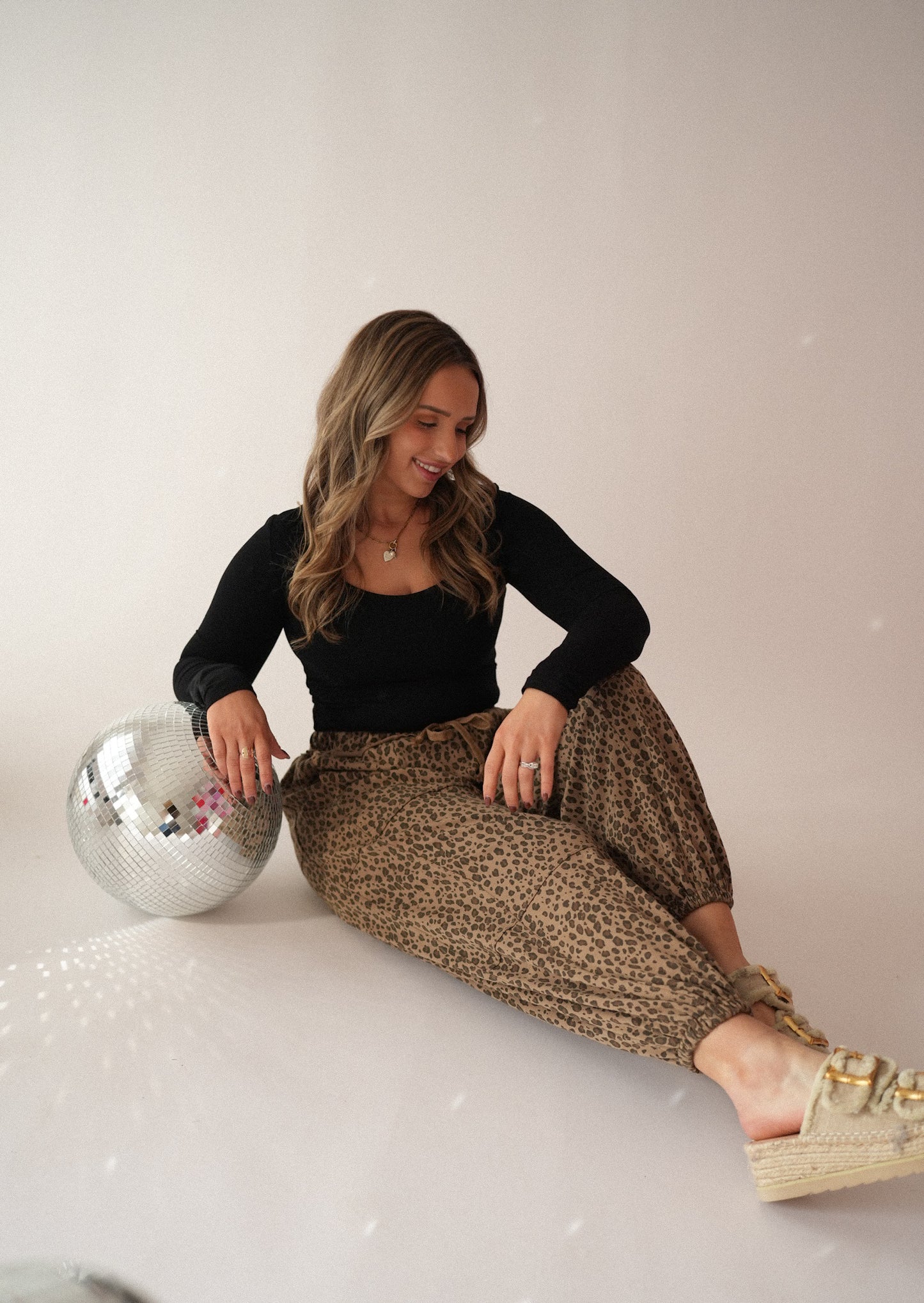 Mineral wash Leopard Joggers