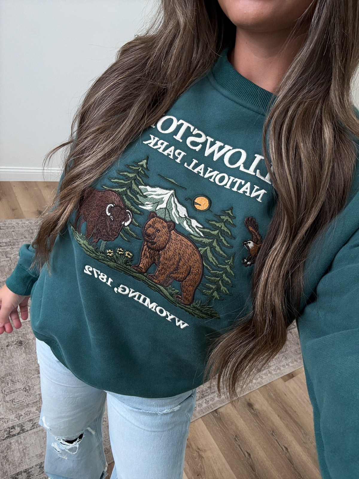 Yellowstone Embroidered Pullover - dark green