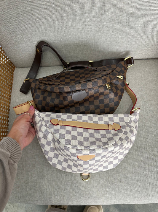 Checkered Bum Bag- Chocolate *relaunch*