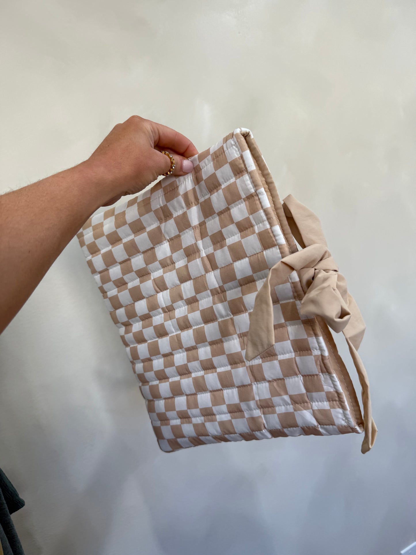 Delilah Bible Cover- Tan Checkered