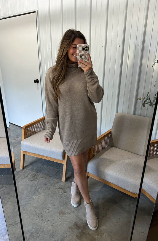 Staple Longe Sleeve Sweater Dress - 2 colors!