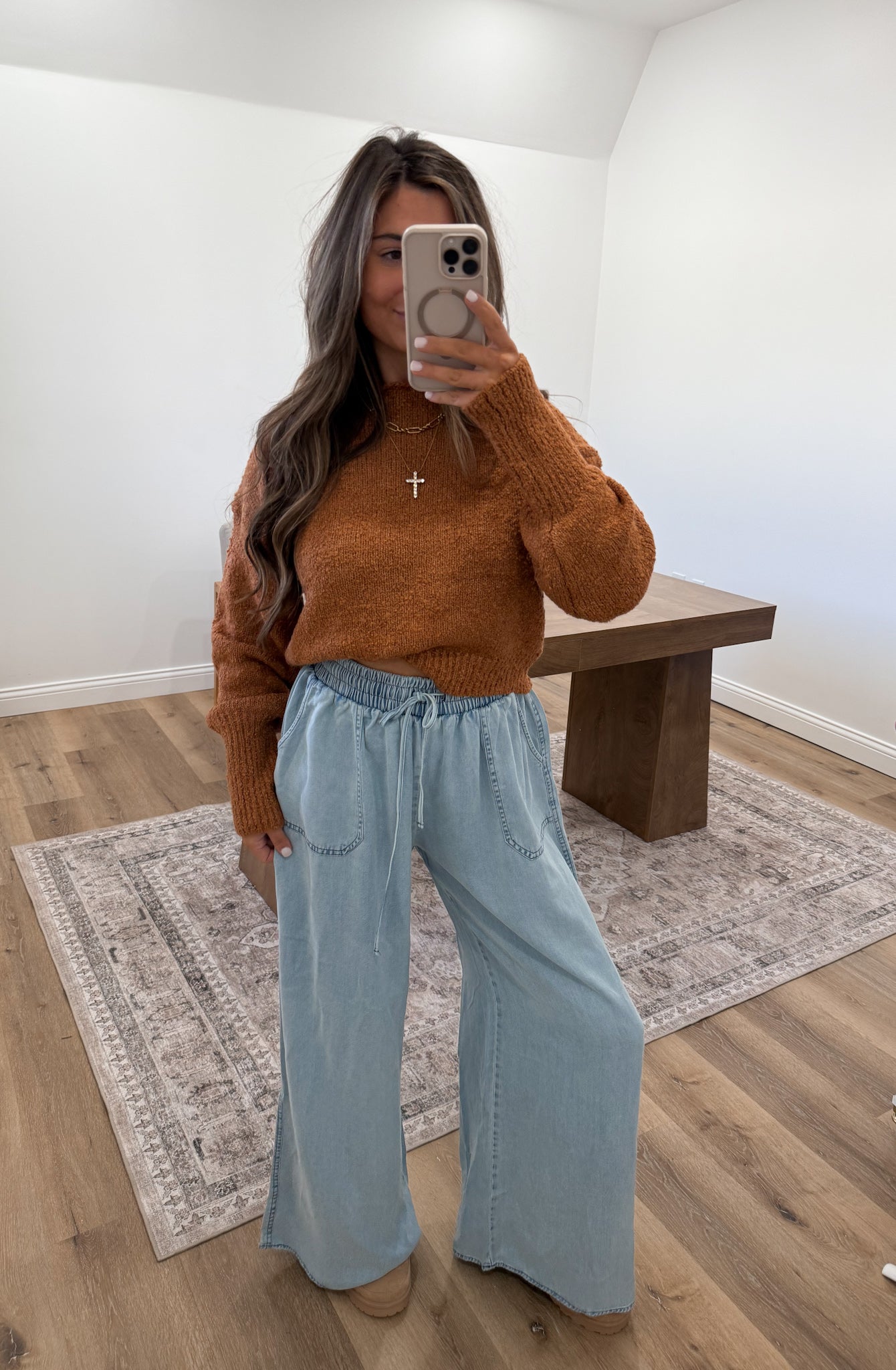 Teddy Boucle Pullover- Camel