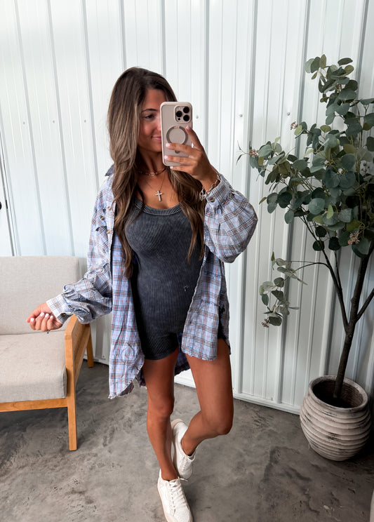 Peri Blue Washed Flannel