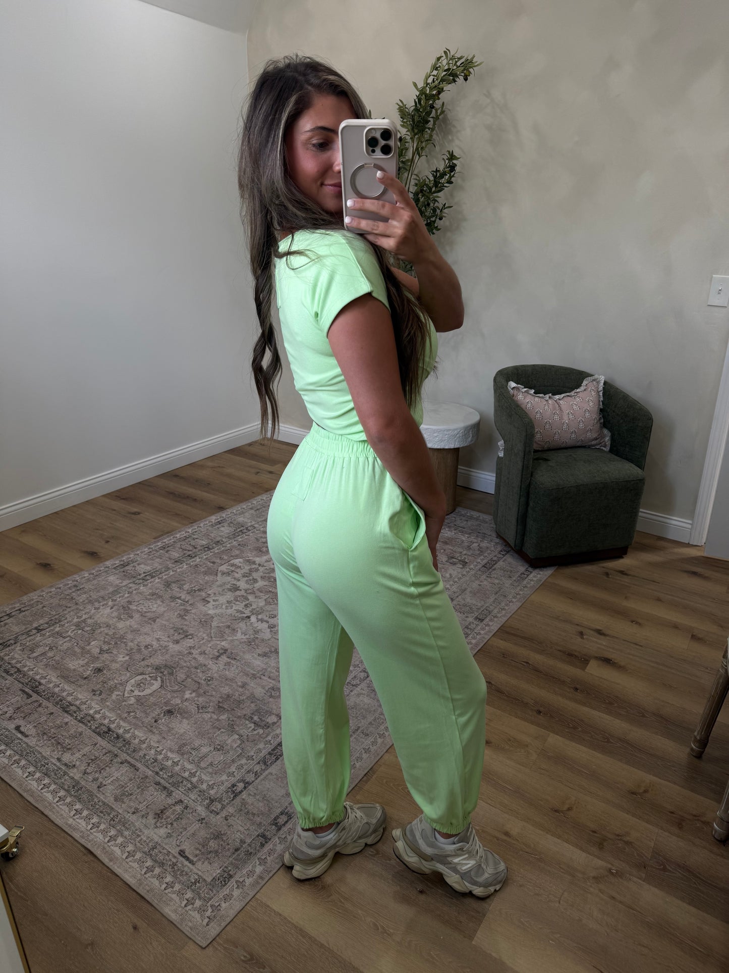 Kensley Crossover Jogger Set - lime