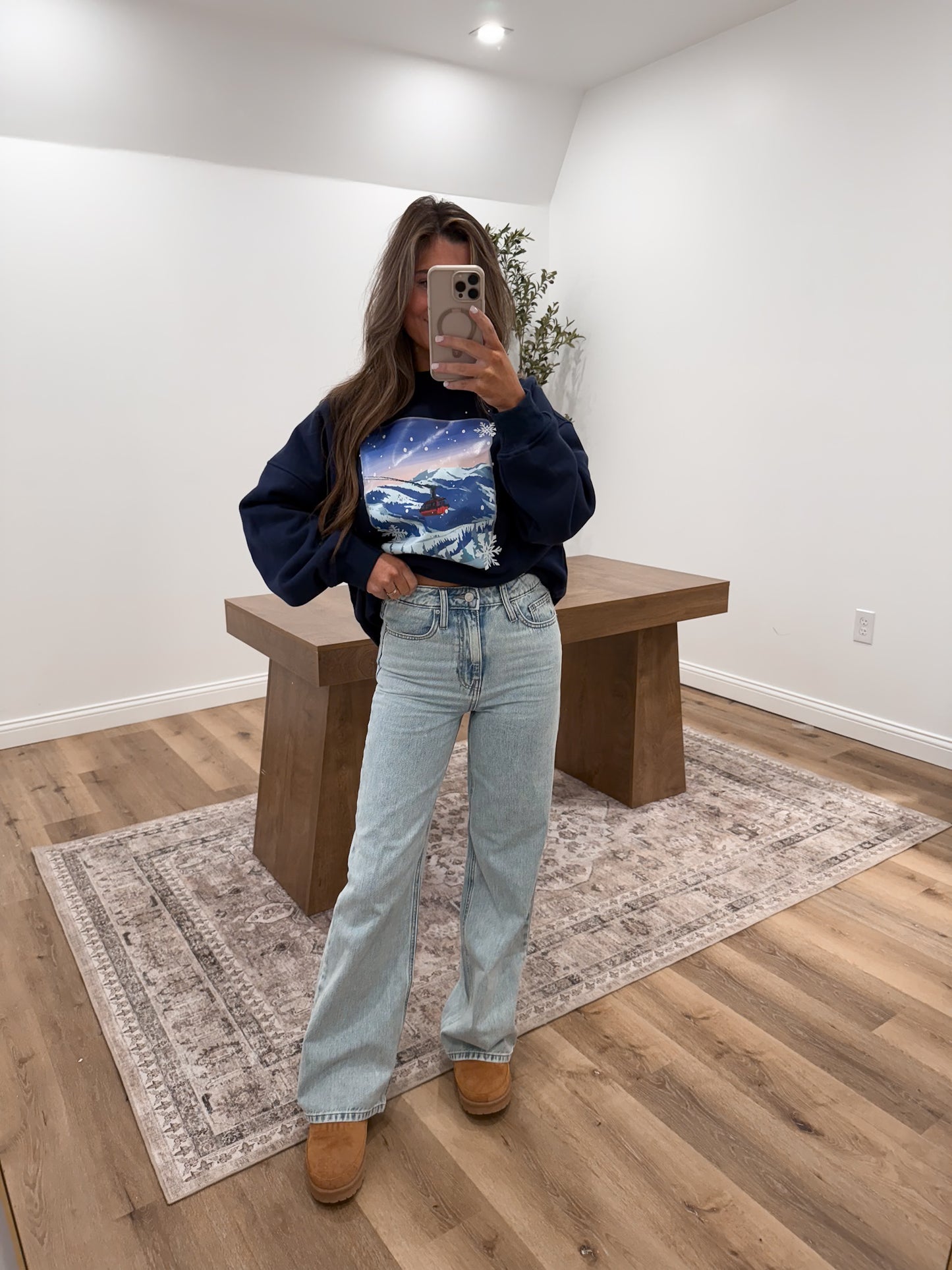 high waisted 100% cotton non distressed straight jean- Light wash