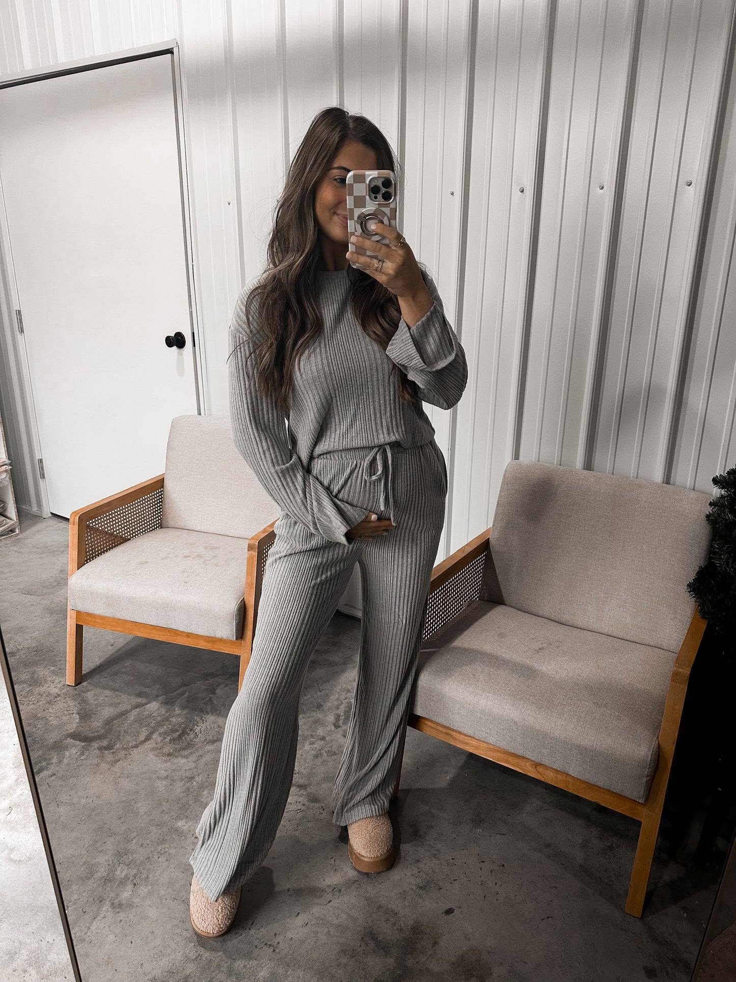 Heather  cozy ribbed 2-Piece Lounge Set