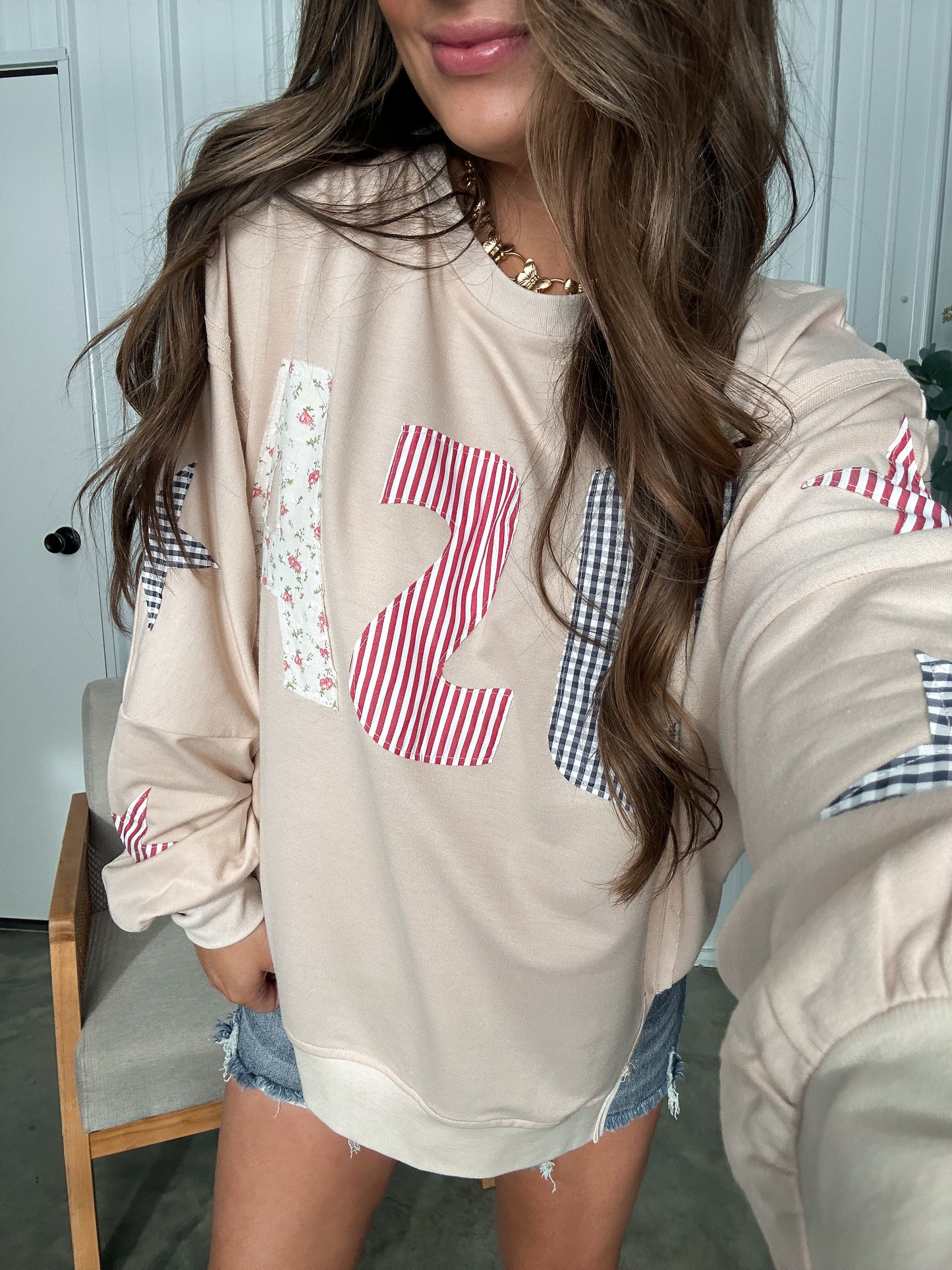 USA Patchwork Pullover