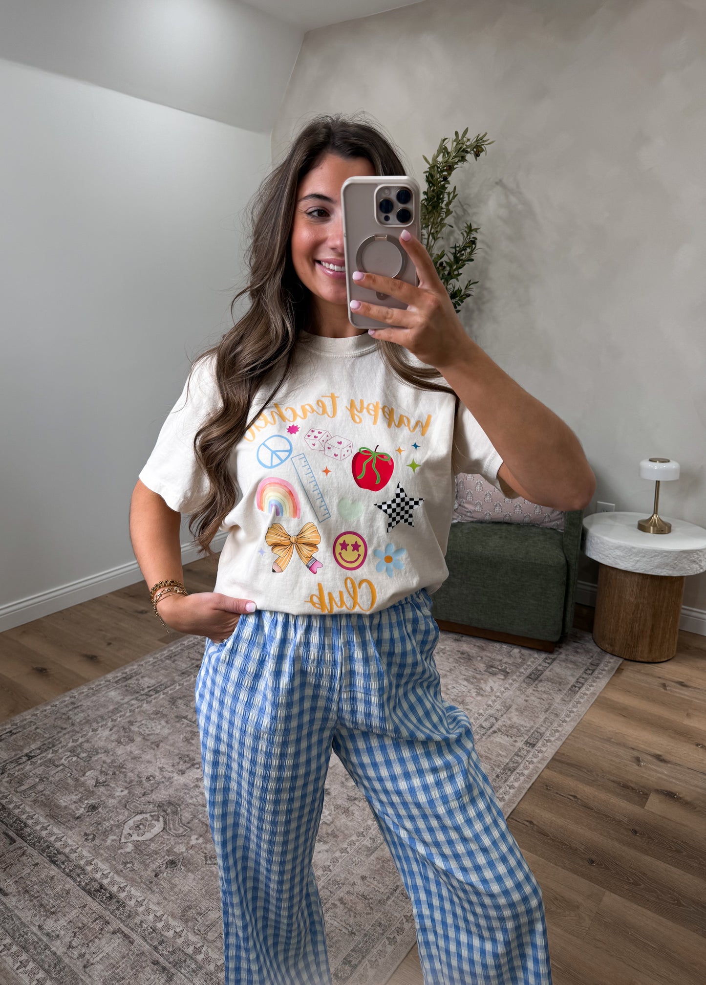 Happy Teachers Club Tee - cream