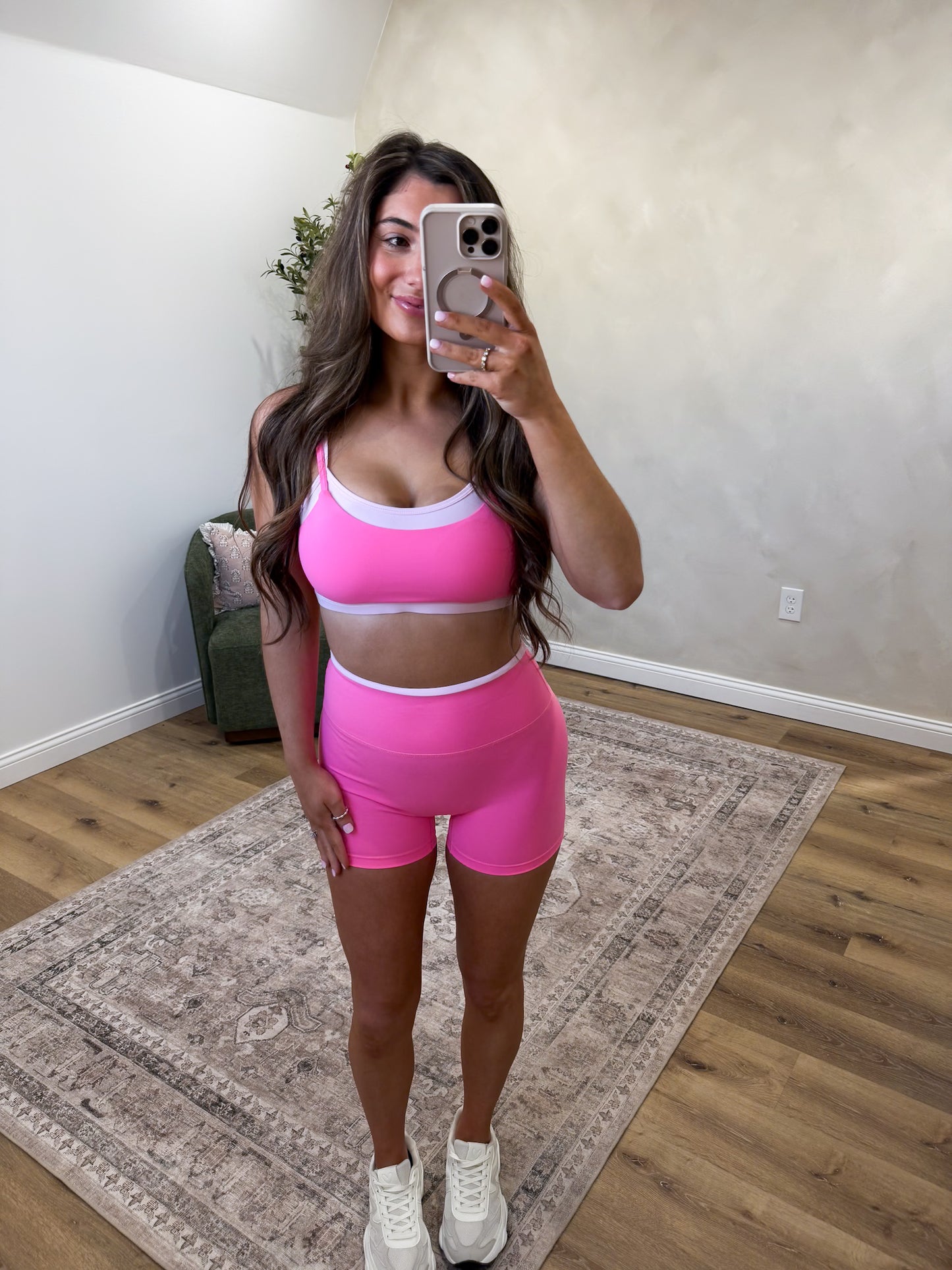 The Stormi Biker Shorts Set - hot pink