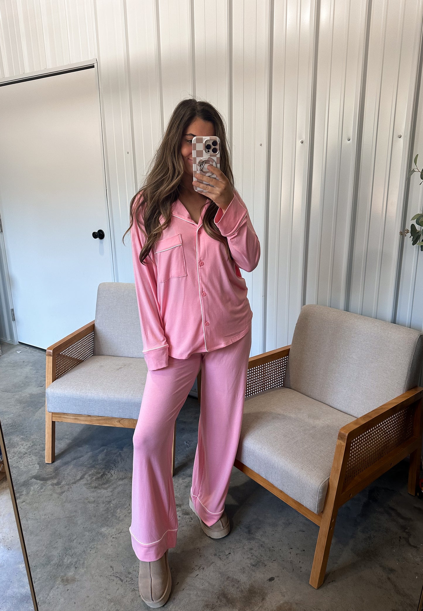 Rayon PJ Set - Pink