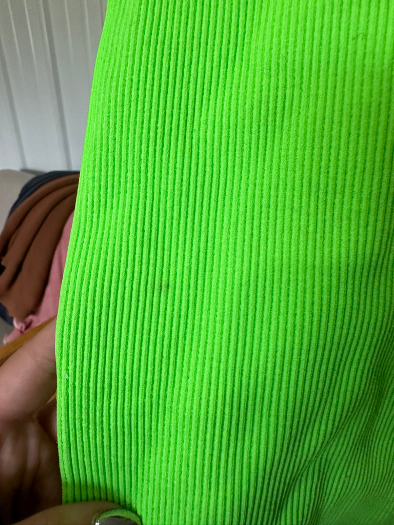 Ribbed Yoga Romper- Neon Green **LIGHTLY LOVED**