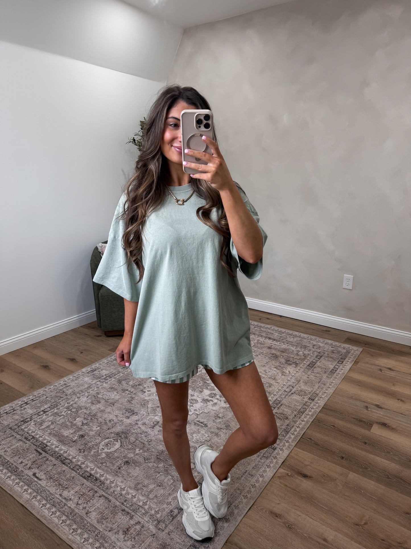 Oversized Mineral Washed Tee - sage green *open for preorder for 3/20 order individually from in stock items*