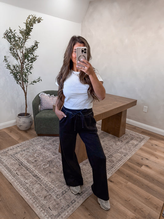 Elsa Fleece Lounge Pants - black