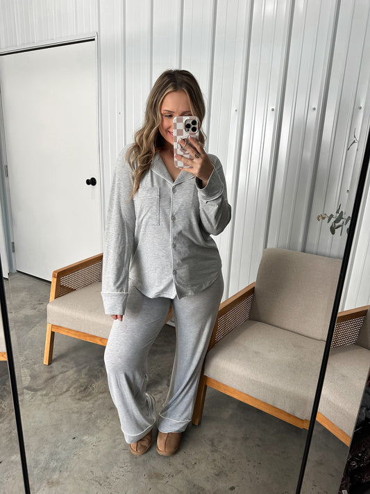 Rayon PJ Set - Heather Grey RESTOCK!