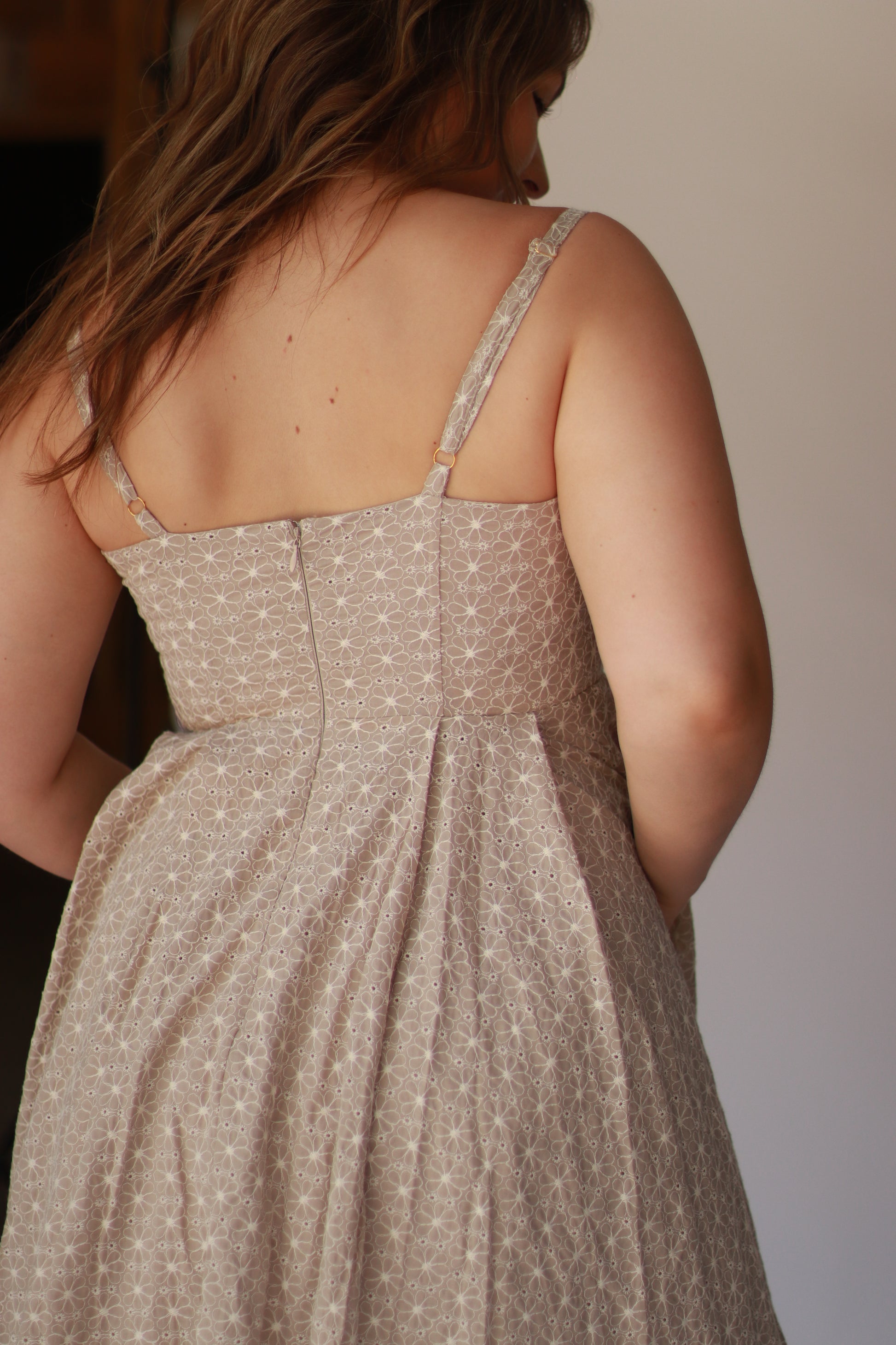 All Over Embroidered Maxi Dress- Nude Ethree Collective All Over Embroidered Maxi Dress- Nude Ethree Collective