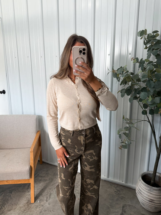 Gianna Lightweight Cardigan- Natural