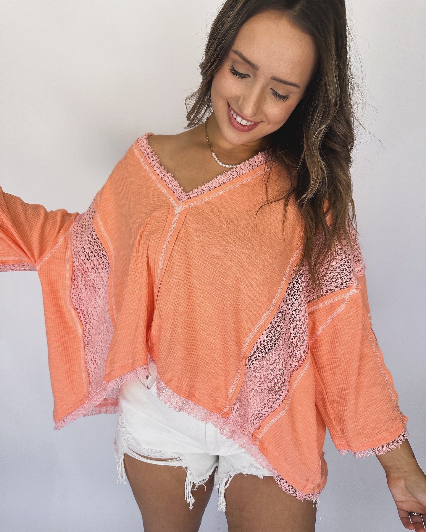 Peachy Bliss Crochet Top- RESTOCK!!