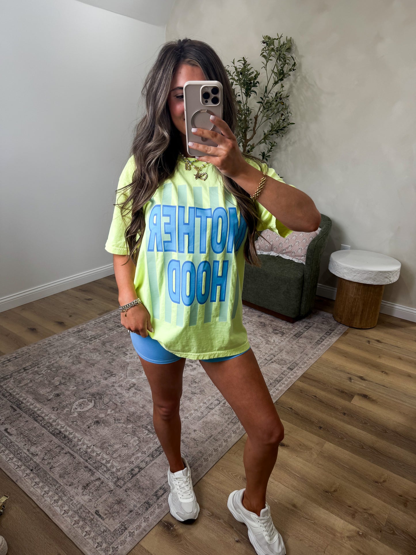 “MOTHERHOOD" Tee - neon yellow