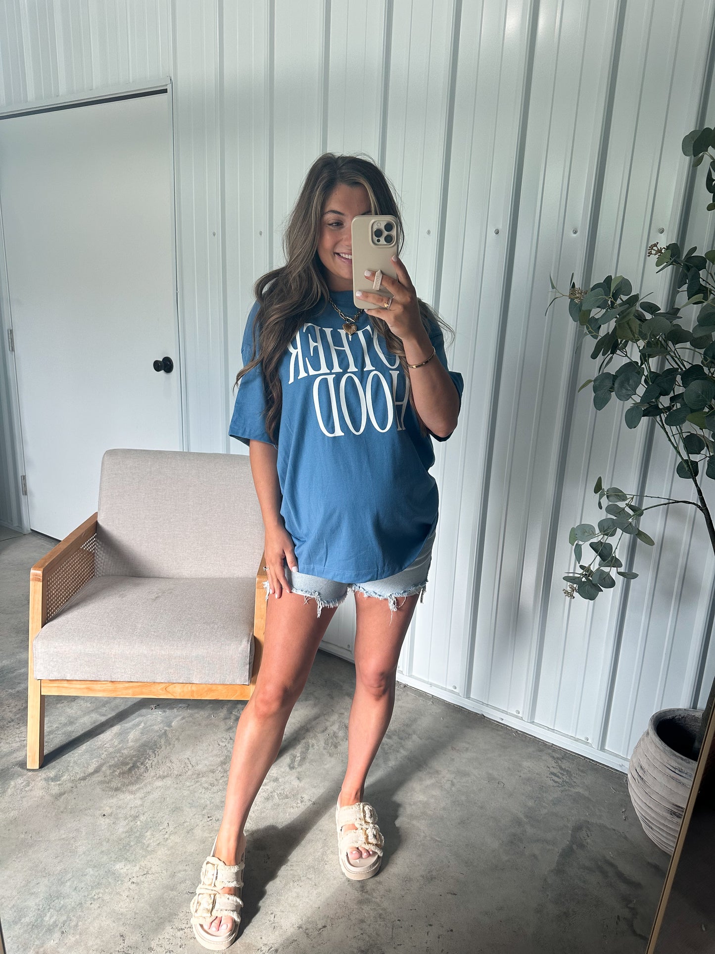 Motherhood Graphic Tee- True Blue
