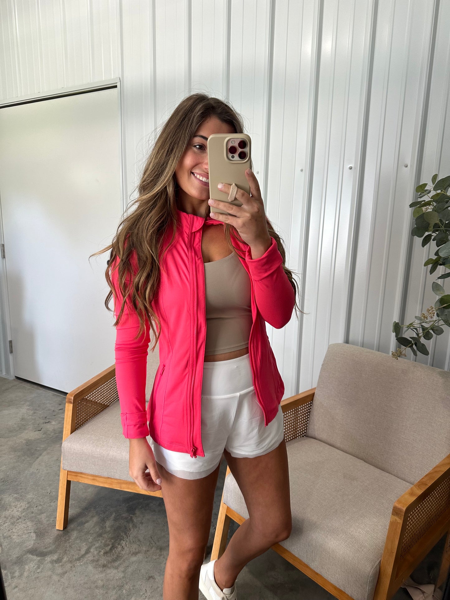 Butterlux Zip up Jacket - Coral