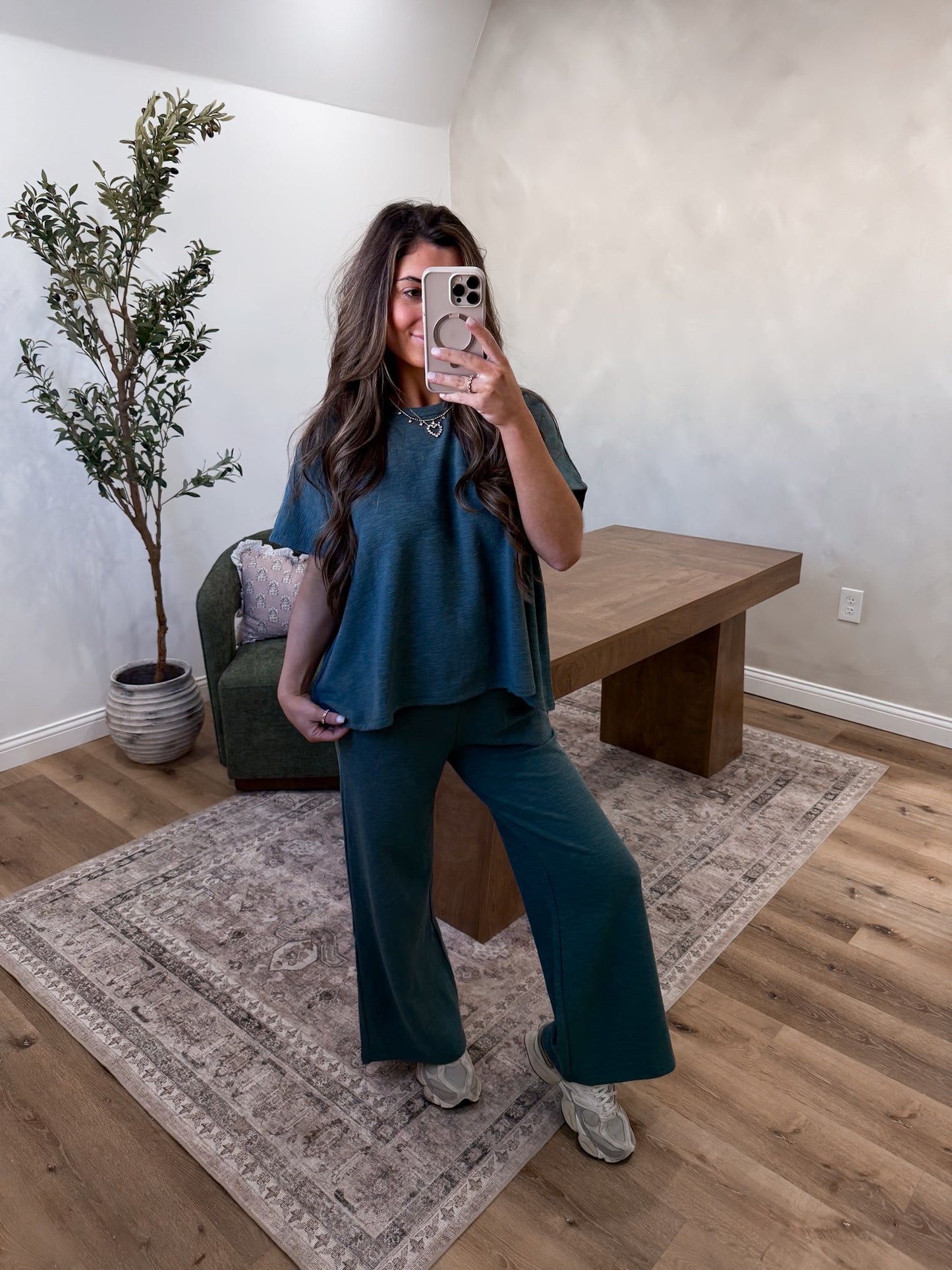 Staying Cozy tee set - Ash Jade