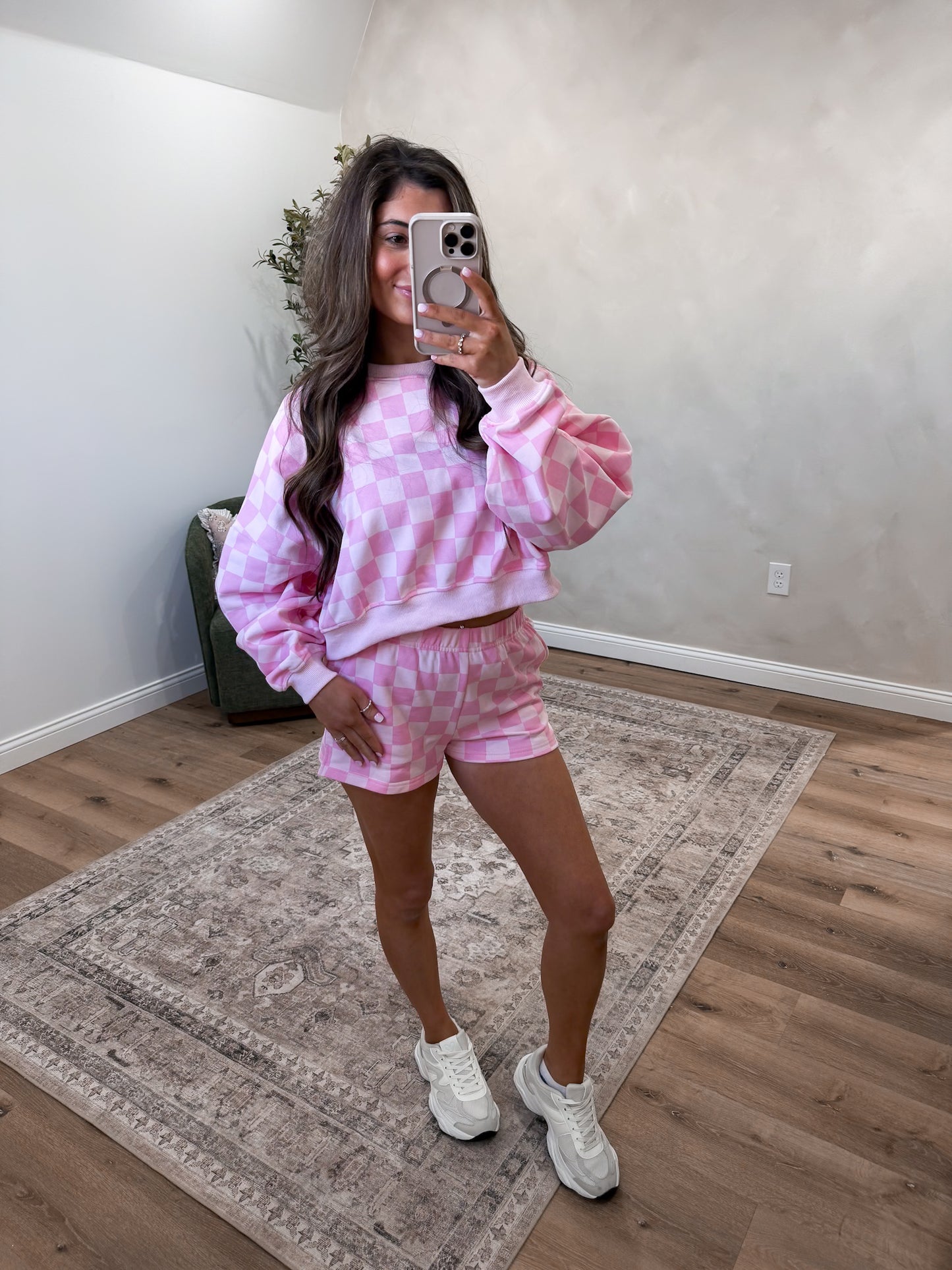 The Camryn Checkered Set - pink