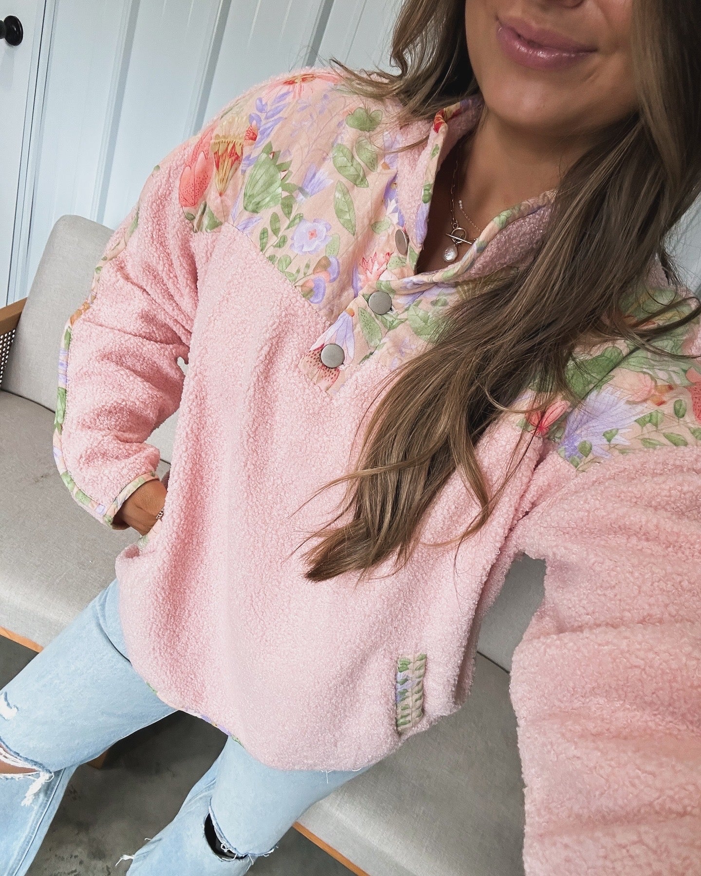 Cozy Floral Pullover