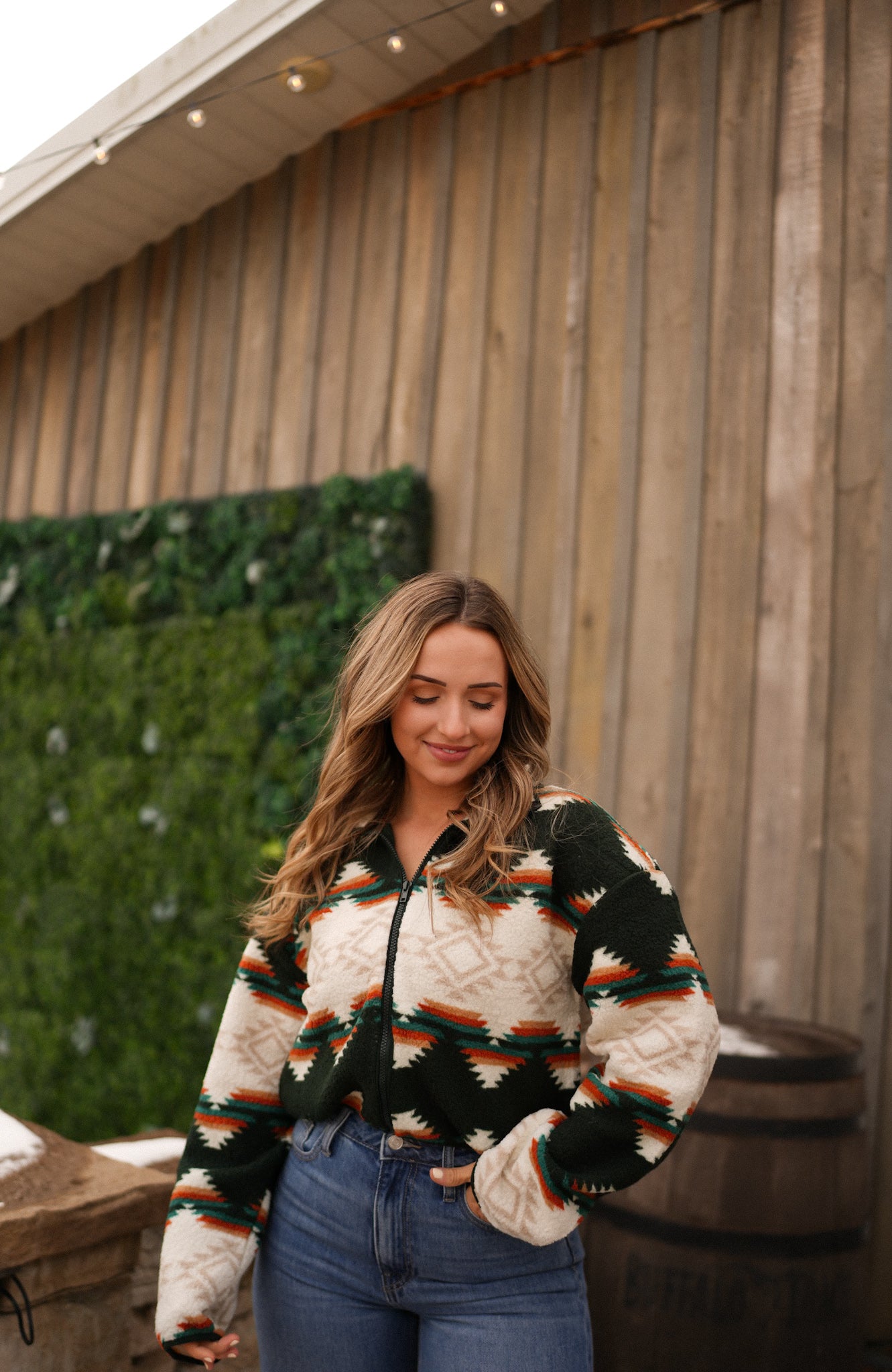 Aztec Sherpa Full Zip Jacket- DOORBUSTER