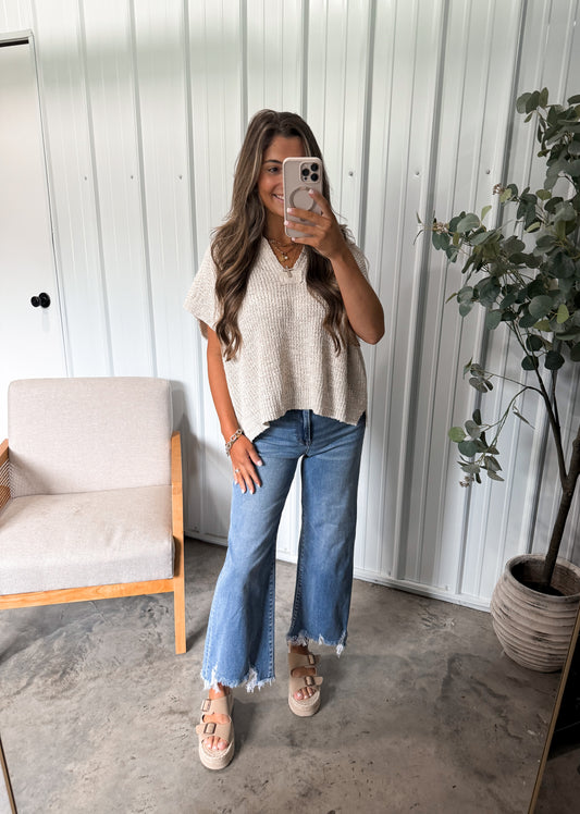 Everyday Knit Tee- sand beige *restock!