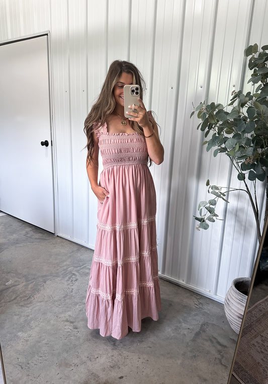 Rosie Ribbon Lace Maxi Dress