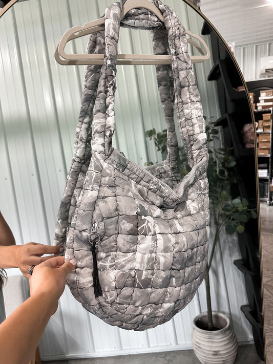 Camo Puffer Tote Bag