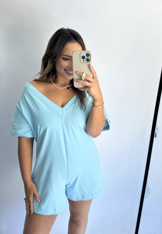 Jenna reversible Romper - blue